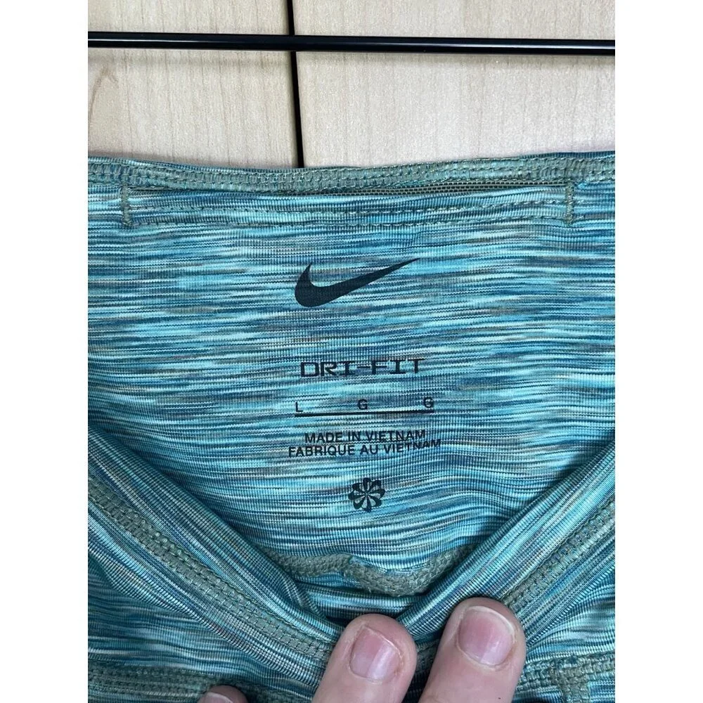 Nike Girls Kids High-Rise Training Leggings Green Sz‎ L Gym Running